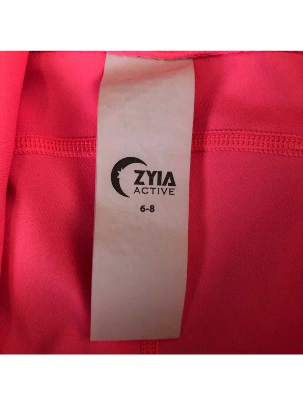 Zyia Neon Coral Flower Power Luxe Hi Rise 7/8 Leggings Size 6-8 - Picture 7 of 8
